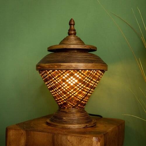 Yili bamboo desk lamp living room bedroom bamboo bedside lamp Thai Hotel Club retro decorative lamps