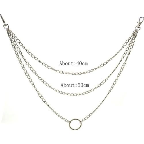 Pants Chain Unisex Silver Metal Trendy Wallet Chains Punk Keychain HipHop Accessories Jewelry