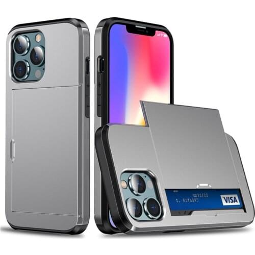 Phone Cases For iPhone 13 11 12 Pro Max SE 2020 Case Slide Armor Wallet Card Holder Cover For iPhone XR X XS MAX 7 8 Plus 11 Pro