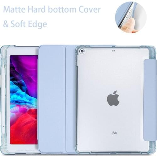 With Pencil Holder For iPad 10.2 8 7th Generation Case 2020 Pop Air 4 10.9 Case Mini 5 Pro 11 10.5 Air 3 Capa iPad 9.7 6th Case