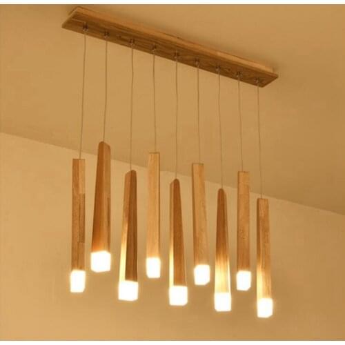 Wood Ceiling Lamp Wooden Pendant Light Nordic Home Scandinavian Decor Hanging Fixture Modern Chandelier Living Bed Dinner Room