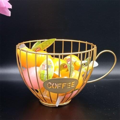 Coffee Pod Holder For Nespresso/Dolce Gusto/K-Cup Capsule Storage Basket Iron Art Hollowed Basket Vintage Coffee Holder