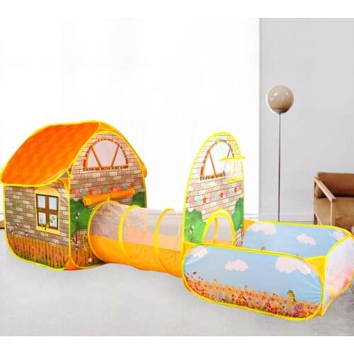 3 In 1 Kids Ball Pit Tents With Crawl Tunnel Wigwam Tent For Children Children Play Tent House Tunnel Baby Ball Pool