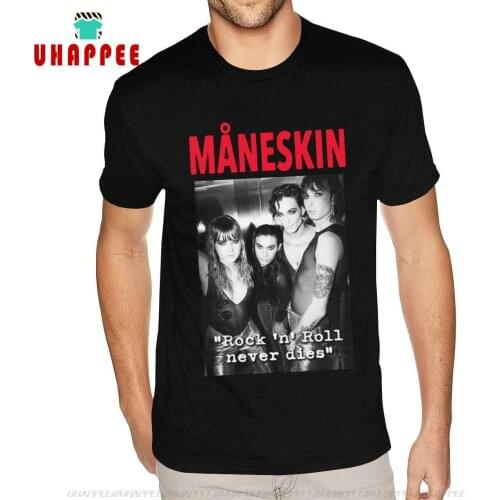 Short Sleeves Round Neck Pure Cotton Maneskin Rock N Roll Never Dies TShirts Comic Dad S Tee