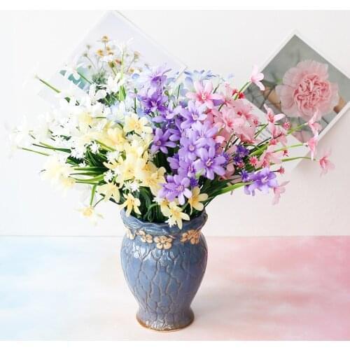 5 Bunches Artificial Orchid Flowers Bouquet Simulation Flower Multicolor Bouquet Home Wedding Decor Home Interior Decoration