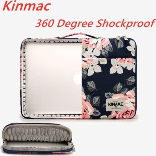 Kinmac Brand Laptop Bag 12,13,14,15,15.6, Lady Men Flower Briefcase Sleeve Case For Macbook Air Pro 13.3, Notebook,Dropship V090