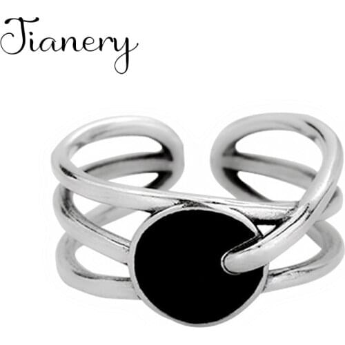 Summer Bohemian Ethnic Black Ring For Women Female Fashion Finger Rings Korean Girl Party Gift Gothic Jewelry