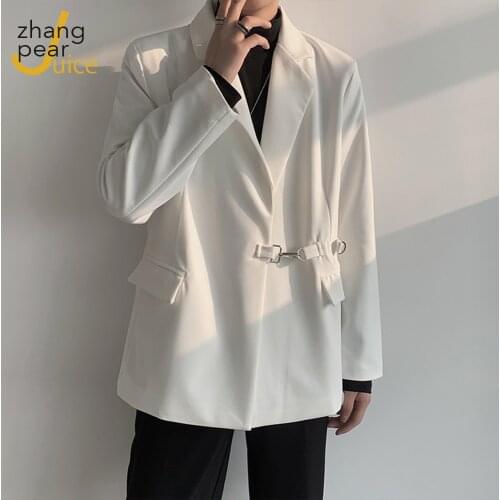 Pattern Suit Fashion Blazer Waistcoat Jacket White Single Button Casual Men Blazer Coat Men Trend Street Blazer