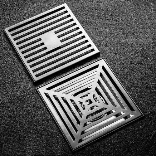 304 stainless steel square anti odor floor drain with large displacement
