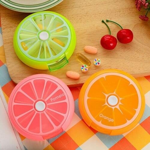Mini Portable Weekly Rotating Pill Box Case Splitter Tablet Storage Organizer Medicine 7 Day Pill Container For Travel