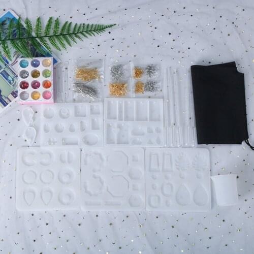 DIY Resin 6 Earrings Pendant Silicone Mold Silicone Set Manual Mirror Kit