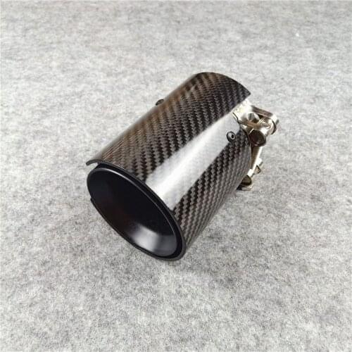 Glossy Black Carbon Fiber Stainless Steel Muffler Tip For F87 F80 F82 M135i M335i M340i M235i M240i Tail throat Car Exhaust tip