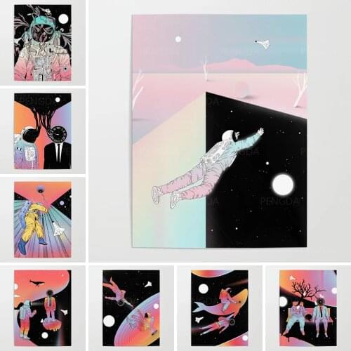 Print Coexistentiality Journey Space Canvas Painting Home Decor Wall Art Astronauts Poster Modular Pictures Living Room No Frame