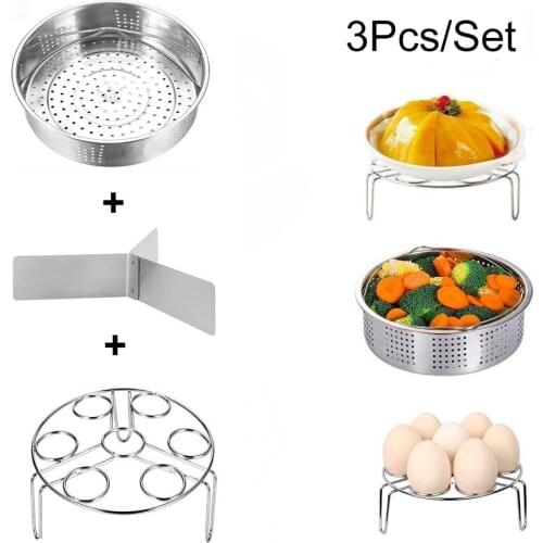 Stainless Steel Steamer Basket with Egg Steam Rack Trivet Compatible Instant Pot 5,6,8 qt Electric Pressure Cooker