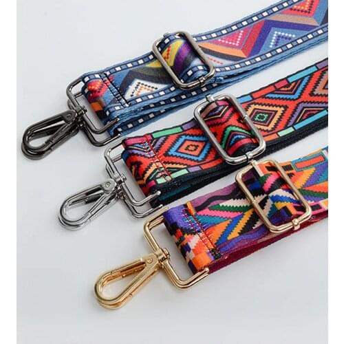 Nylon/Cotton Bag Strap Colored Straps for Crossbody Messenger Shoulder Bag Accessories Adjustable Embroidered Belts Straps