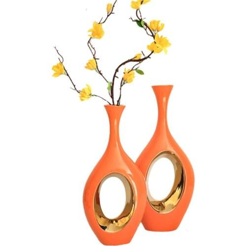 Nordic Minimalist Geometric Ceramic Flower Vase Modern Art Living Room TV Cabinet Home Decoration Dried Flower Arrangement Pot