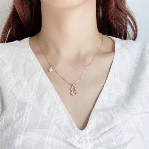 New Fashion Authentic Natural Pearl Alphabet Letter Name Necklace Birthday Gift For Girlfriend Pendant Charm