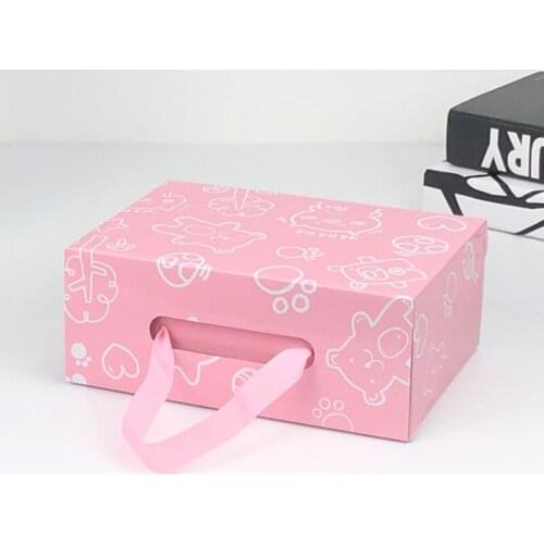 50pcs Environmentally Friendly Kraft Paper Gift Box Cartoon Colorful Carton Packaging Box Suitable For Children Clothes Shoes