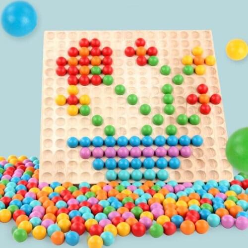 Early Educational Toys Wooden Puzzle Rainbow Multicolor Toy parent-child Interactive Game Kindergarten Teaching Material