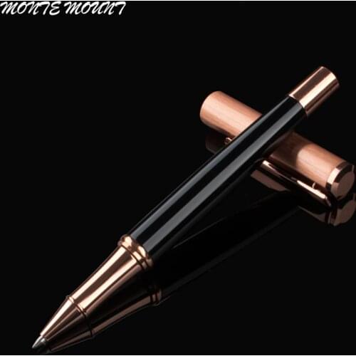 Luxury Black and rose gold roller ball pen 4 Color Gel Pens black Ink Office School Supplies Canetas Escolar Metal gift pen
