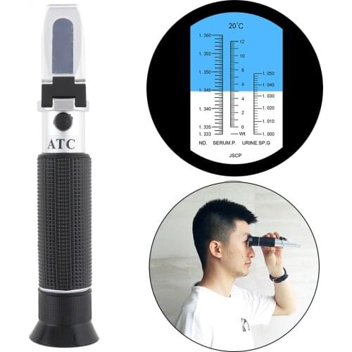 Handheld 3 Into 1 0-12% Blood Albumin Adjustable Urine Specific Gravity Human Refractometer Pipette Mini Screw Driver Focusing
