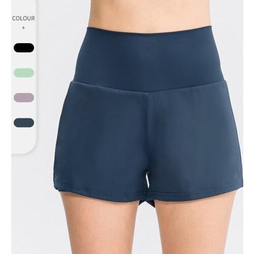 High Waist Slim Yoga Shorts Push Up Sport Leggings Women Plain Soft Polyester Fitness Running Shorts Tummy Control Gym Short