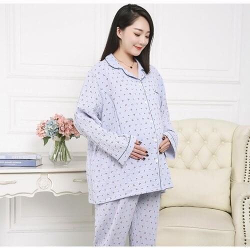 Pregnant women plus size confinement clothes pregnant mothers home clothes fat MM loose top suit