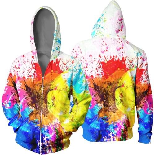 New Fashion Men Women Zipper 3D Hoodie Sweatshirt Fashion Harajuku 3D Yellow Green Zipper Sweatshirts Outerwear Tracksuit