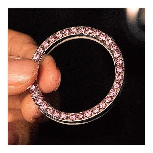 Car Three Decorated Boot Button Three Sticky Crystals Ignition Switch Three Circle Body Stickers Jewelry Glue Car Styling