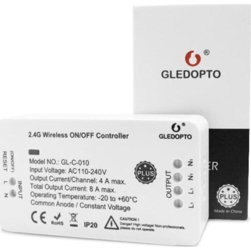 GLEDOPTO ZigBee Smart Wireless Swith Control AC100~240V Phone APP Remote Control Work with Amazon Echo Plus Smart Home Moduels
