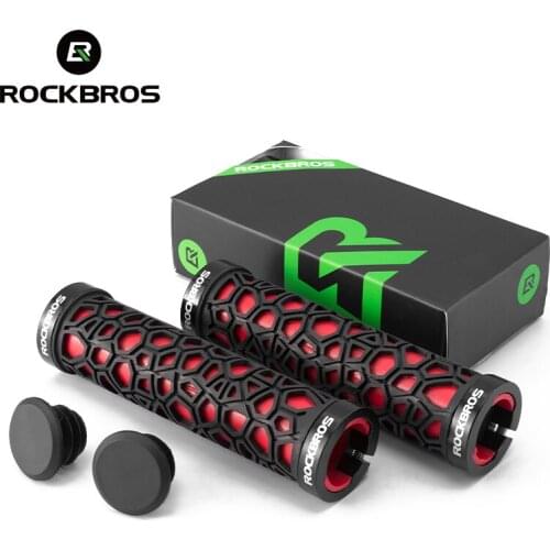 ROCKBROS Bike Grips Bicycle Handlebar Rubber Lock-on Ultraight MTB Grips Anti-skid Shock-Absorbing Cycling Handlebar Bike Parts
