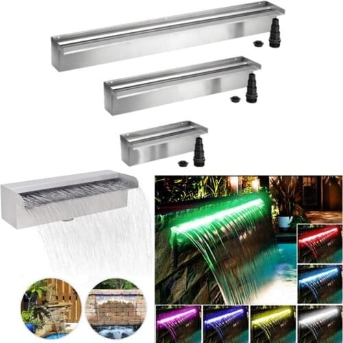 Stainless steel waterfall water curtain wall curtain outlet courtyard rockery and flowing water landscape fish pond waterfall