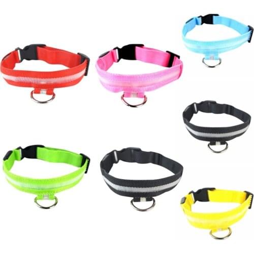 XS-XL Pet Dog Collar Night Walking Nylon Waterproof Adjustable LED Light Collar Glow Comfortable And Lovely Adjustable Product