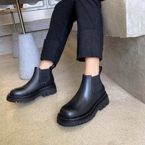 2021 Hot Sale Genuine Leather Shoes Women Flat Platform Shoes Round Toe Slip-on Spring Summer Casual Shoes Ladies