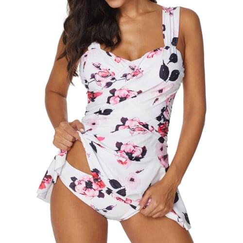 Women Tankini Sets With Boy Shorts Ladies Bikini Set Swimwear Push-Up Padded Bra Women Plus Size Print Tankini Swimjupmsuit