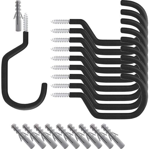 10 Pack Bike Storage Garage Hooks,Wall Hooks Heavy Duty for Garage Wall and Ceiling Bicycle Storage Hanging Hooks