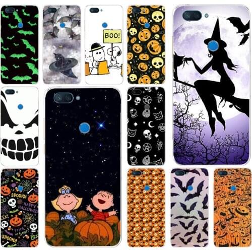 124FG Pumpkin Halloween Bat Witch Boo Soft Silicone Tpu Cover phone Case for xiaomi redmi mi 8 A1 A2 lite