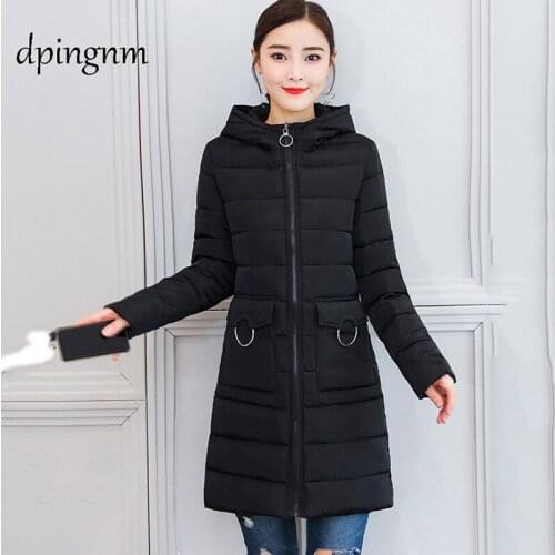 2018 women winter hooded warm coat plus size candy color cotton padded jacket female long parka womens wadded jaqueta feminina