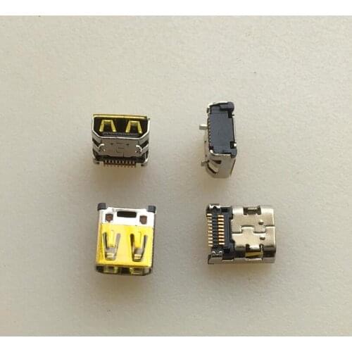 3pcs) New mini HDMI socket HD female socket connector 19p gold-plated feet