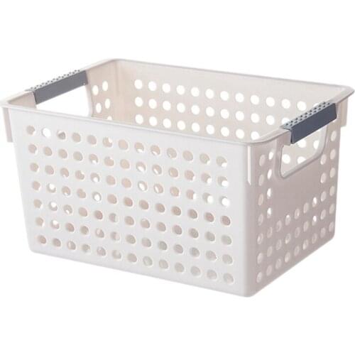 6Pcs Clear Plastic Storage Basket/Trays,6 Pack Plastic Storage Organizing Baskets,Weave Basket Bins with Handle