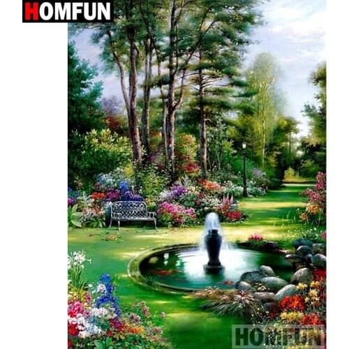 HOMFUN Full Square/Round Drill 5D DIY Diamond Painting "Flower landscape" Embroidery Cross Stitch 5D Home Decor Gift A15558