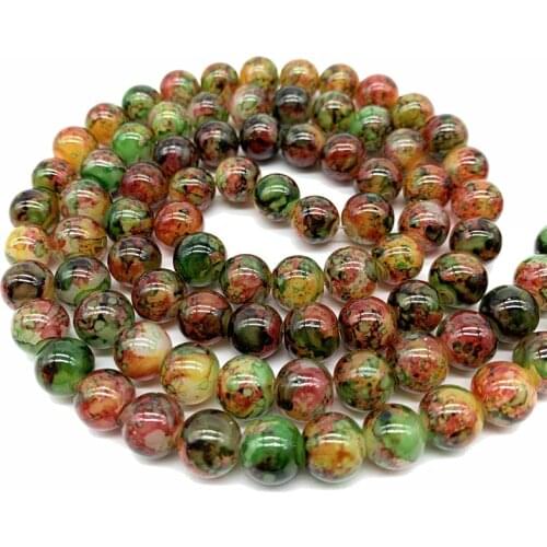 4/6/8/10mm Double Colors Glass Beads Round Loose Spaced Beads For Jewelry Making DIY Charms Jewelry Beads YBP307