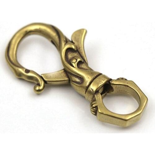 54mm Length Floral Designs Brass Lobster Claw Clasps Buckle Ring Snap Hook Webbing Strapping Collar Leather Craft Accessories