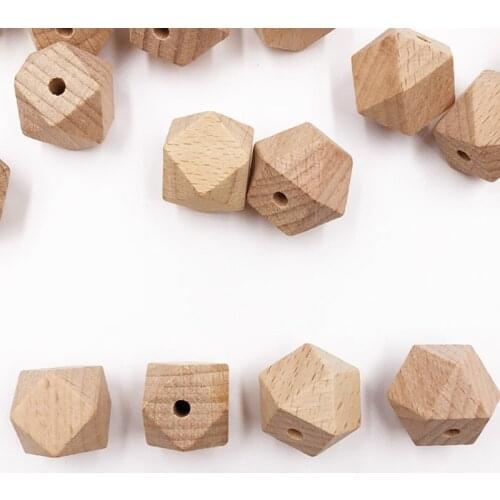 10mm-20mm Beech Wooden Octagon Beads Baby Teether BPA Free DIY Pacifier Pendant Wooden Blank ChildrenS Goods Toys