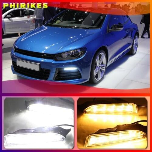 1Set 12V ABS For Volkswagen VW Scirocco R 2010 - 2014 driving LED DRL Daytime Running Light Daylight 12V Fog lamp