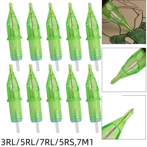ATOMUS 10PCs Disposable Tattoo Cartridge Needles Tattoo Makeup 3RL/5RL/7R/5RS//7M1 for Microblading Tattoo Machine