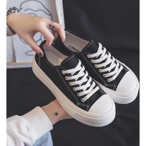 Fashion Women Casual Shoes Vulcanized Sneakers Flat Heel High Top Canvas Shoes Lace Up Round Toe Hand-Painted Ladies Shoes