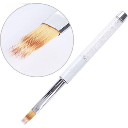 Nail Art Painting Brush UV Gel Polish Gradient Rhinestone Crystal Handle Acrylic Nail Gradient Drawing Pen Polish Nail Art Brush