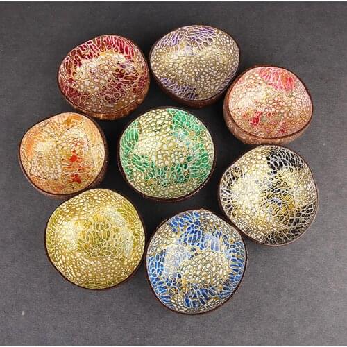Creative Crafts Coconut Shell Bowl Wooden Naturals Handmad Decoration Accessories Home Decor Desk Ornament Handicraft Bowl