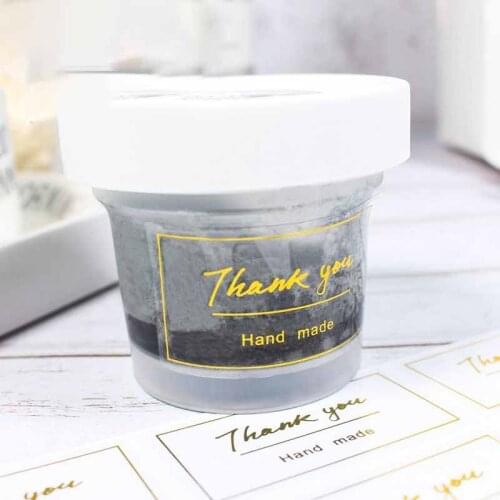 DIY Baking Round Self-Adhesive Decoration Gift Box Biscuit Packaging Toast Bag Seal Stickers Thank You Label Cake Gold Stamping